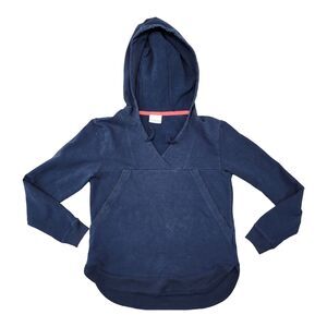 Columbia Women's Blue Pullover Sweater Hooded Long Sleeve VNeck PFG Size S